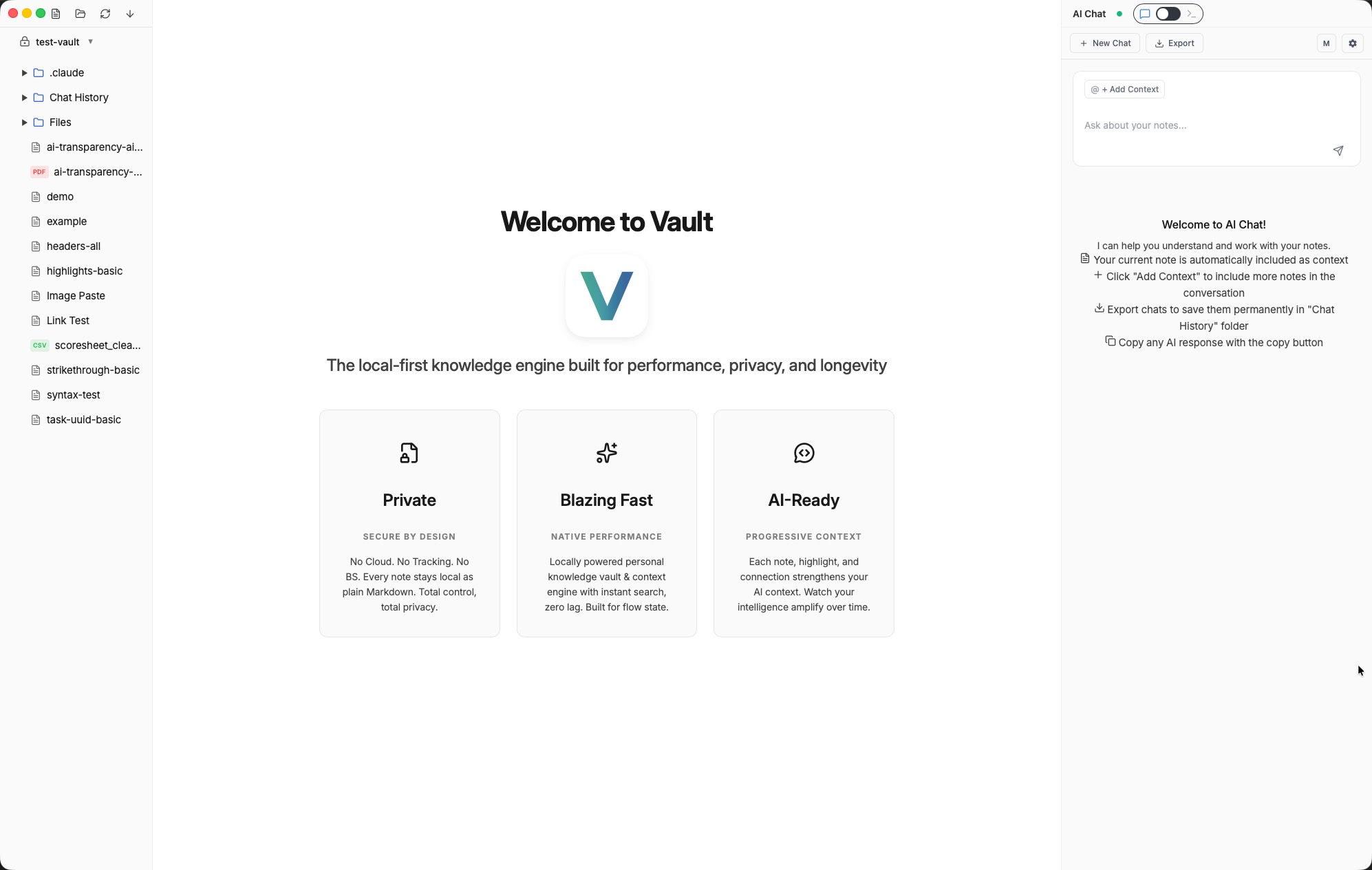Vault app screenshot